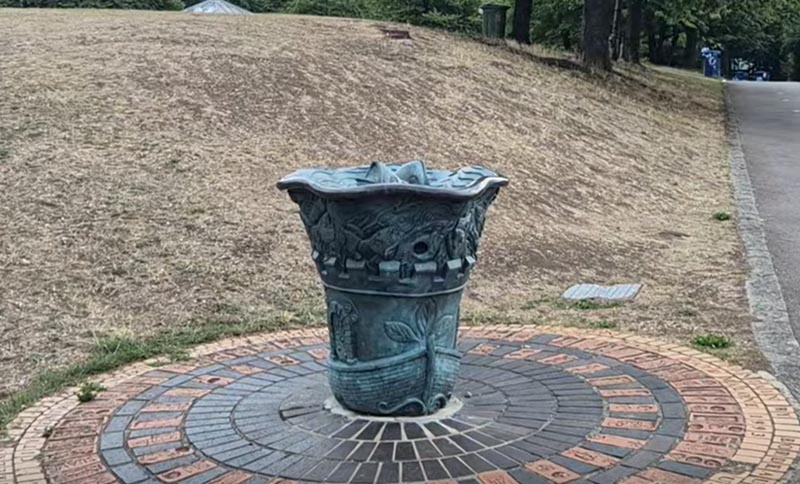 Kate Malone's drinking fountain in Castle Park, Bristol